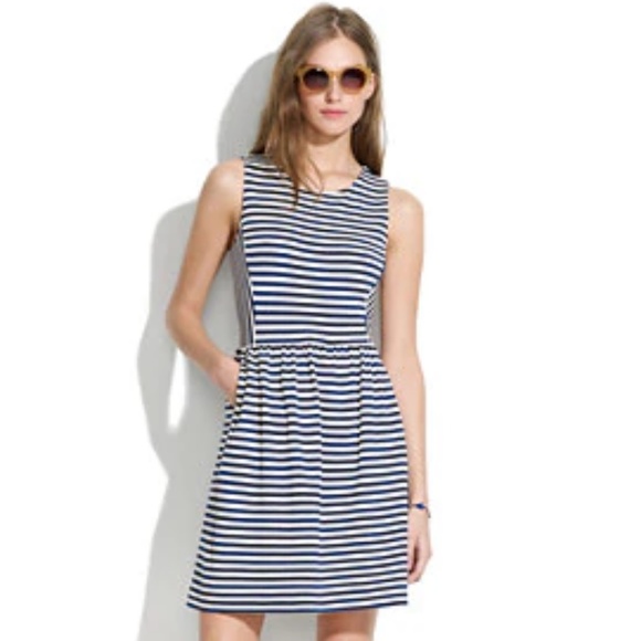 Madewell Dresses & Skirts - Madewell | Striped Afternoon Dress Navy & White